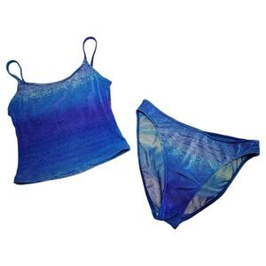 Athena Vintage 90s Blue and Purple Swimsuit Tankini